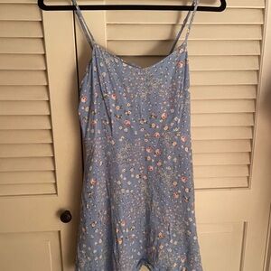 blue flowy sundress